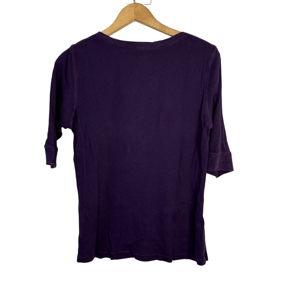 Faded Glory Womens top Henley Cuff Sleeve Purple Size Large - Picture 2 of 4